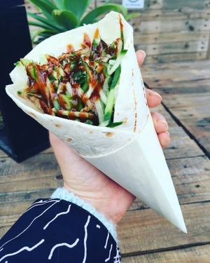 Our Peking duck wrap at Woking Amazing in Northcote