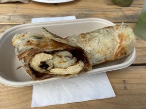 Eggy and mushroom roll   at Woking Amazing in Northcote