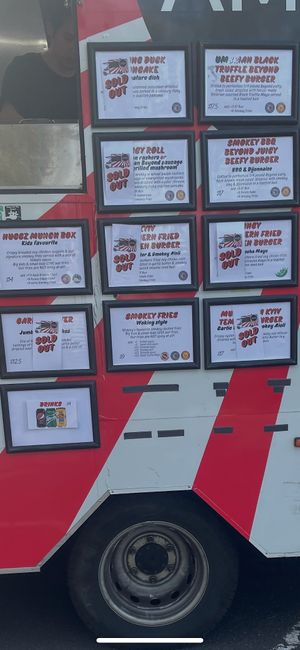 Menu for the coburg vegan market at Woking Amazing in Northcote