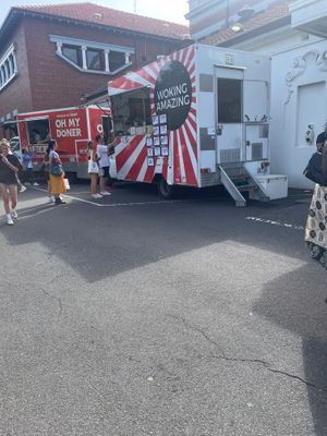 Cart outside Coburg vegan market  at Woking Amazing in Northcote