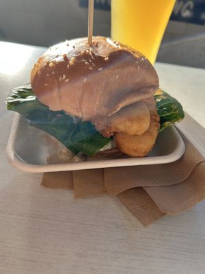 Something Phishy burger. Very good    at Woking Amazing in Northcote