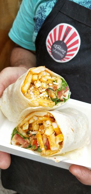 Chip Butty with Parmesan, Korean Mayo and Salad at Woking Amazing in Northcote