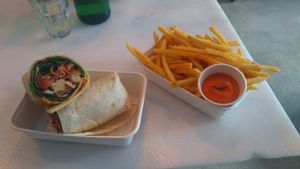 Chips & Korean mayo + Korean Wrap at Woking Amazing in Northcote