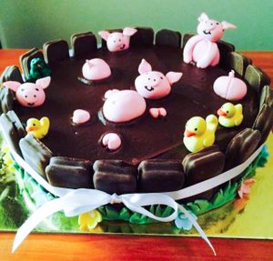 Celebration cake at OMV Bakery in Reservoir