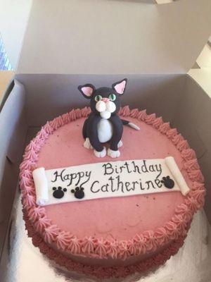 My birthday cake with cat design at OMV Bakery in Reservoir