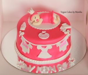 Vegan Customised cake to welcome Lil Princess  at Vegan Cakes By Monika in Moorabbin