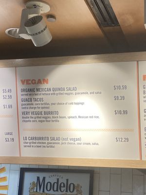 Menu as of April 2024  at ORD - Burrito Beach & B Smooth - T3 in Chicago
