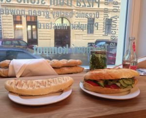 grilled panini and sandwich  at Etnosvet Bistro in Prague
