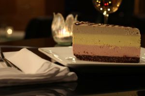 delicious vegan cheesecake. at Liquid Light Cafe in Jackson