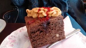 Chocolate and peanut butter brownie at Casa Angelina in Edinburgh