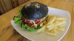 burger tempe at LN Fortunate Coffee - Jogja in Yogyakarta
