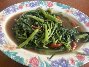 Kangkung with terasi ferns    at Lusidus in Yogyakarta