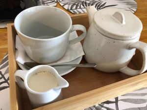 Leaf tea in a pot! at Diggers Vegie Kitchen in Anglesea