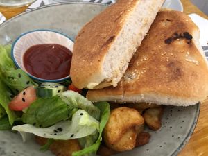 Cheese toastie at Diggers Vegie Kitchen in Anglesea