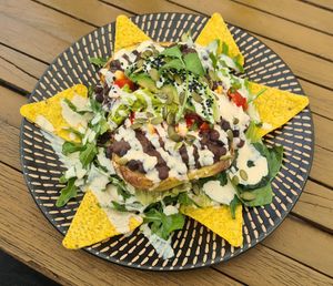 Nacho Baked Potato at Diggers Vegie Kitchen in Anglesea