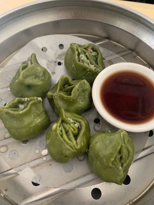 Spinach dumplings   at Veggie Heaven in Montclair