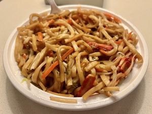 Pork lo mein to-go  at Veggie Heaven in Montclair