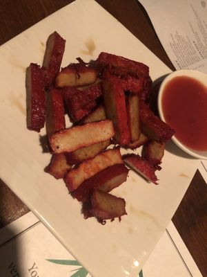 Vegan roasted pork   at Veggie Heaven in Montclair