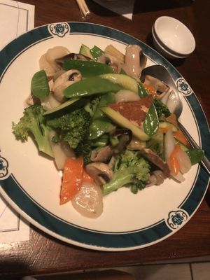Main entree’s 6 sauté mix vegetable 炒雜菜  at Veggie Heaven in Montclair