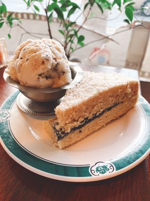 COCONUT CAKE WITH TOFU VANILLA BARK ICE CREAM at Veggie Heaven in Montclair