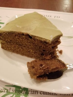 Green tea cake at Veggie Heaven in Montclair