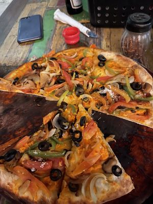 Vegan pizza  at Sandbar in San Pedro