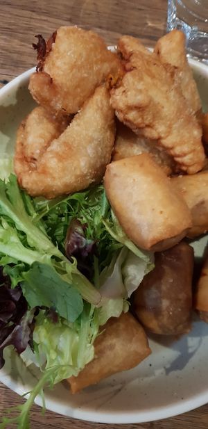 Spring rolls and curry puffs at Brunswick Mess Hall in Brunswick