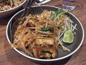 Vegan pad thai - yummy! at Brunswick Mess Hall in Brunswick