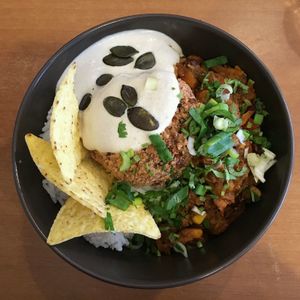 chili sin carne at PauseBio in Grenoble