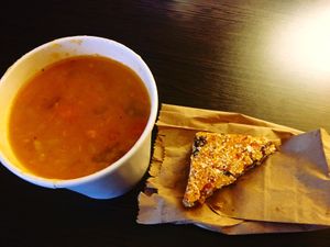 Smokey potato soup and apricot bars at Healthy Mama in Tecumseh