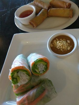 Spring rolls at noodles at BTH - Alliance Town Square in Fort Worth
