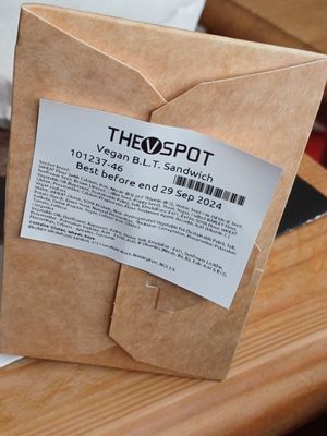 Clearly labelled sandwiches at The V Spot in Nottingham