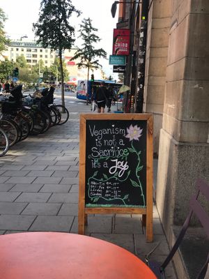 front of the cafe at Mahalo - Hornsgatan in Stockholm