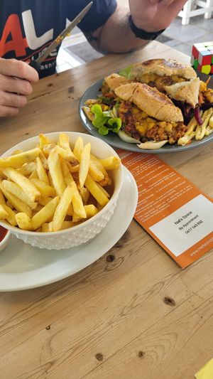Veggie Burger and Chips at Yogolicious in Livingstone Shire