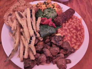 Full English vegan breakfast at The Bristolian in Bristol