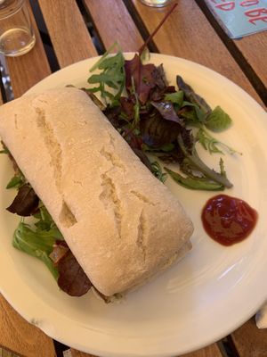 Sausage baguette at The Bristolian in Bristol
