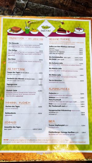 Hier die Speisekarte at GustaV in Salzburg