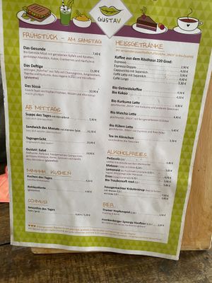 Menu  at GustaV in Salzburg