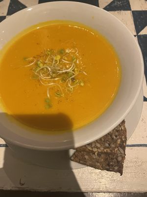 Parsnip and carrot soup  at GustaV in Salzburg