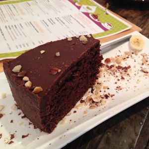 Chocolate and banana cake at GustaV in Salzburg