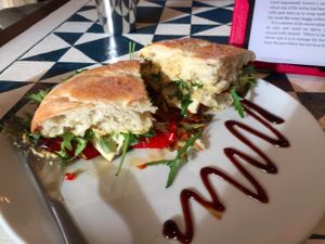 Mediterranean themed sandwich (I can't remember the exact name, but it was delicious!!) at GustaV in Salzburg