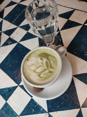 Matcha Latte at GustaV in Salzburg