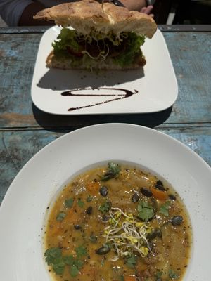 Dish if the day (stew) and sandwich of the month  at GustaV in Salzburg