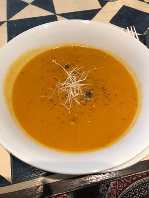 Sweet Potato - Pumpkin- Soup at GustaV in Salzburg