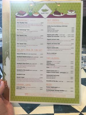 English menu at GustaV in Salzburg