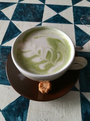 Bio Matcha Latte at GustaV in Salzburg