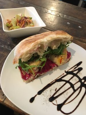 Special: Pumpkin Schnitzel Sandwich (side included) at GustaV in Salzburg