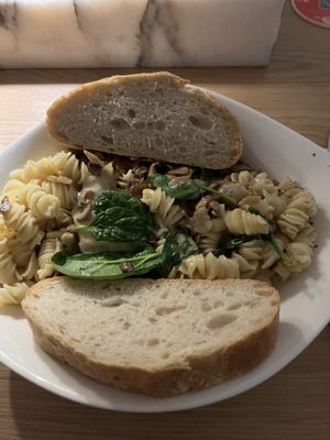 Vegan crema di funghi with plant based chicken & spinach   at Vapiano - Albert St in Brisbane