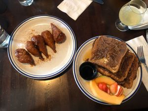 Wings and French toast  at Smoke and Barrel in Washington