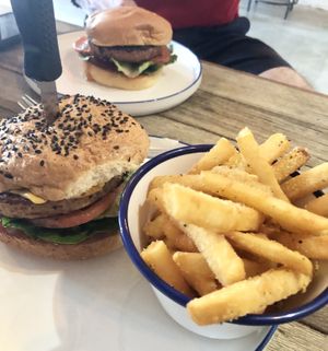 Burgers and fries  at Soul Burger in Randwick